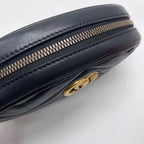 GUCCI GG MARMONT MATELASSE LEATHER BELT BAG IN BLACK 85CM