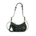 Balenciaga Le cagole XS Shoulder Bag Crocodile Embossed Calfskin Dark Forest Green GHW