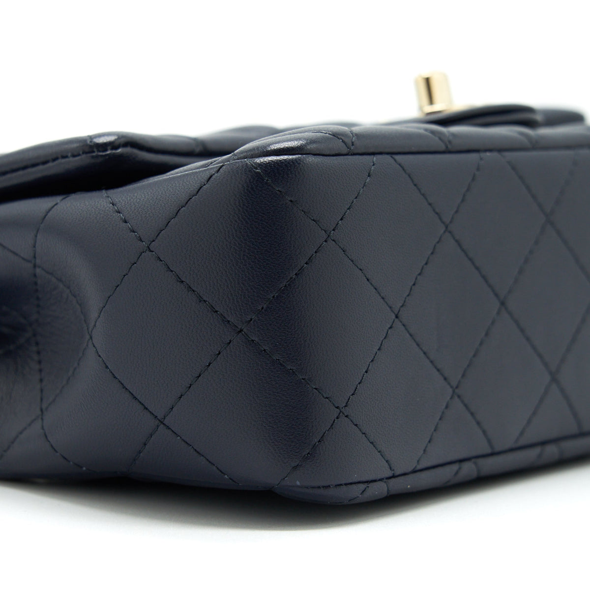 CHANEL MINI RECTANGULAR FLAP BAG LAMBSKIN NAVY LGHW