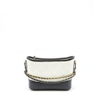 CHANEL SMALL GABRIELLE HOBO BAG CALFSKIN WHITE/ BLACK WITH MULTICOLOUR HARDWARE