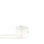CHANEL ROUND VANITY WITH CHAIN WHITE/ BLACK WITH LGHW