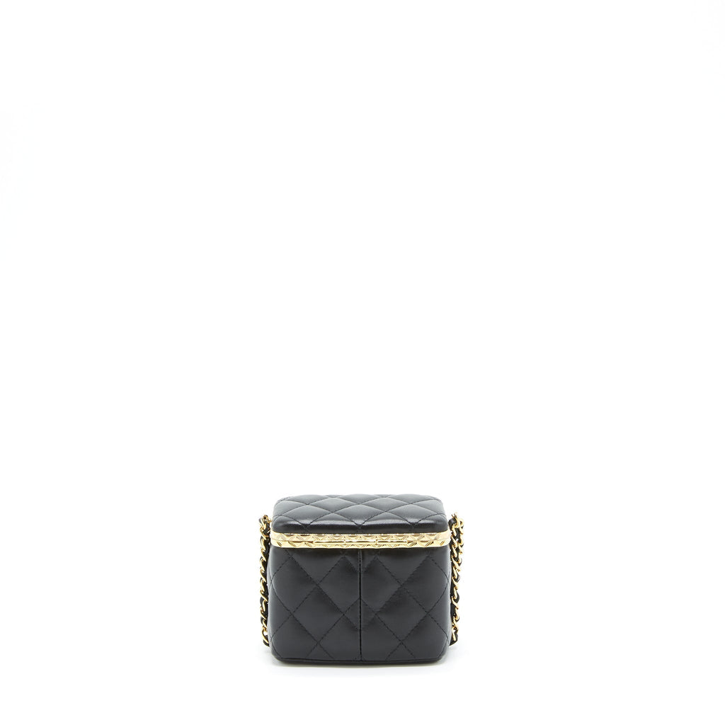 CHANEL SMALL CLIP FLAP VANITY WITH CHAIN LAMBSKIN BLACK GHW