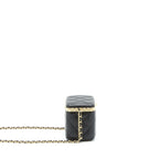 CHANEL SMALL CLIP FLAP VANITY WITH CHAIN LAMBSKIN BLACK GHW