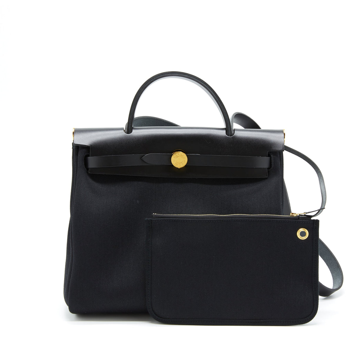 HERMES HERBAG 31 RETOUR BAG BLACK GHW