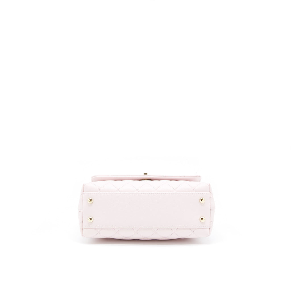 CHANEL SMALL COCO HANDLE CAVIAR LIGHT PINK NG750 LGHW(MICROCHIP)