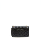 CHANEL 22S PEARL CRUSH MINI RECTANGULAR FLAP BAG LAMBSKIN BLACK GHW (MICROCHIP)