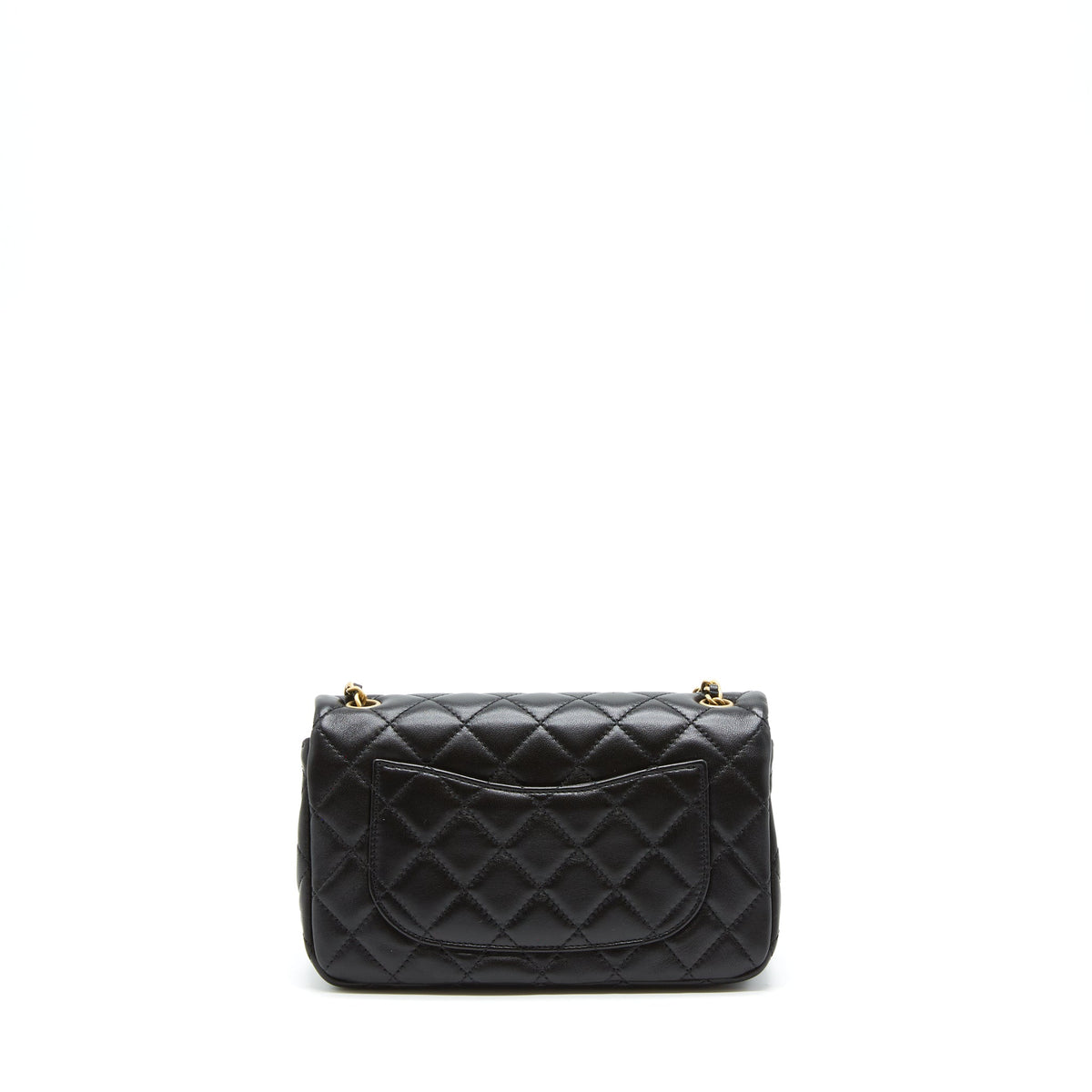 CHANEL 22S PEARL CRUSH MINI RECTANGULAR FLAP BAG LAMBSKIN BLACK GHW (MICROCHIP)