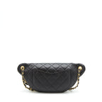 CHANEL ALL ABOUT CHAINS WAIST BAG CALFSKIN BLACK GHW