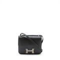 HERMES MINI CONSTANCE MONSIEUR BLACK WITH LIZARD BUCKLE SHW