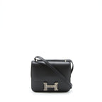 HERMES MINI CONSTANCE MONSIEUR BLACK WITH LIZARD BUCKLE SHW