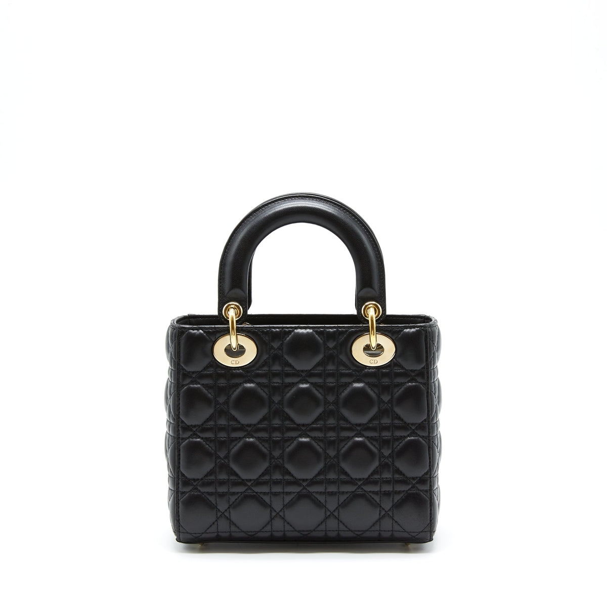 DIOR SMALL LADY DIOR LAMBSKIN BLACK LGHW