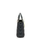 DIOR SMALL LADY DIOR LAMBSKIN BLACK LGHW