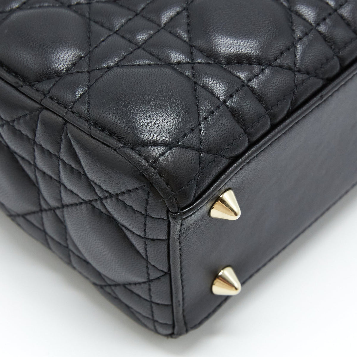 DIOR SMALL LADY DIOR LAMBSKIN BLACK LGHW