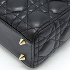 DIOR SMALL LADY DIOR LAMBSKIN BLACK LGHW