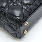DIOR SMALL LADY DIOR LAMBSKIN BLACK LGHW