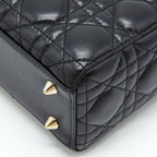 DIOR SMALL LADY DIOR LAMBSKIN BLACK LGHW