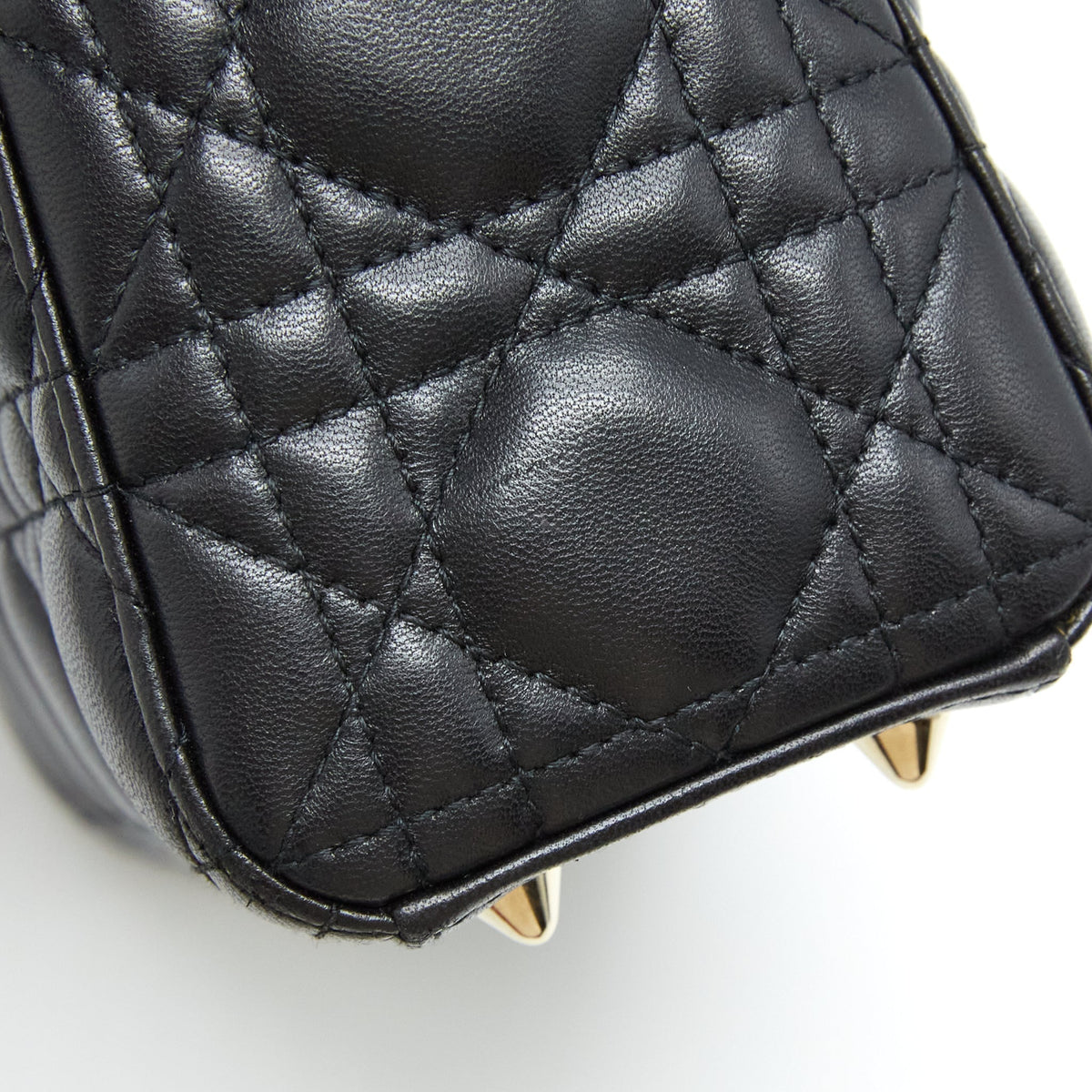 DIOR SMALL LADY DIOR LAMBSKIN BLACK LGHW