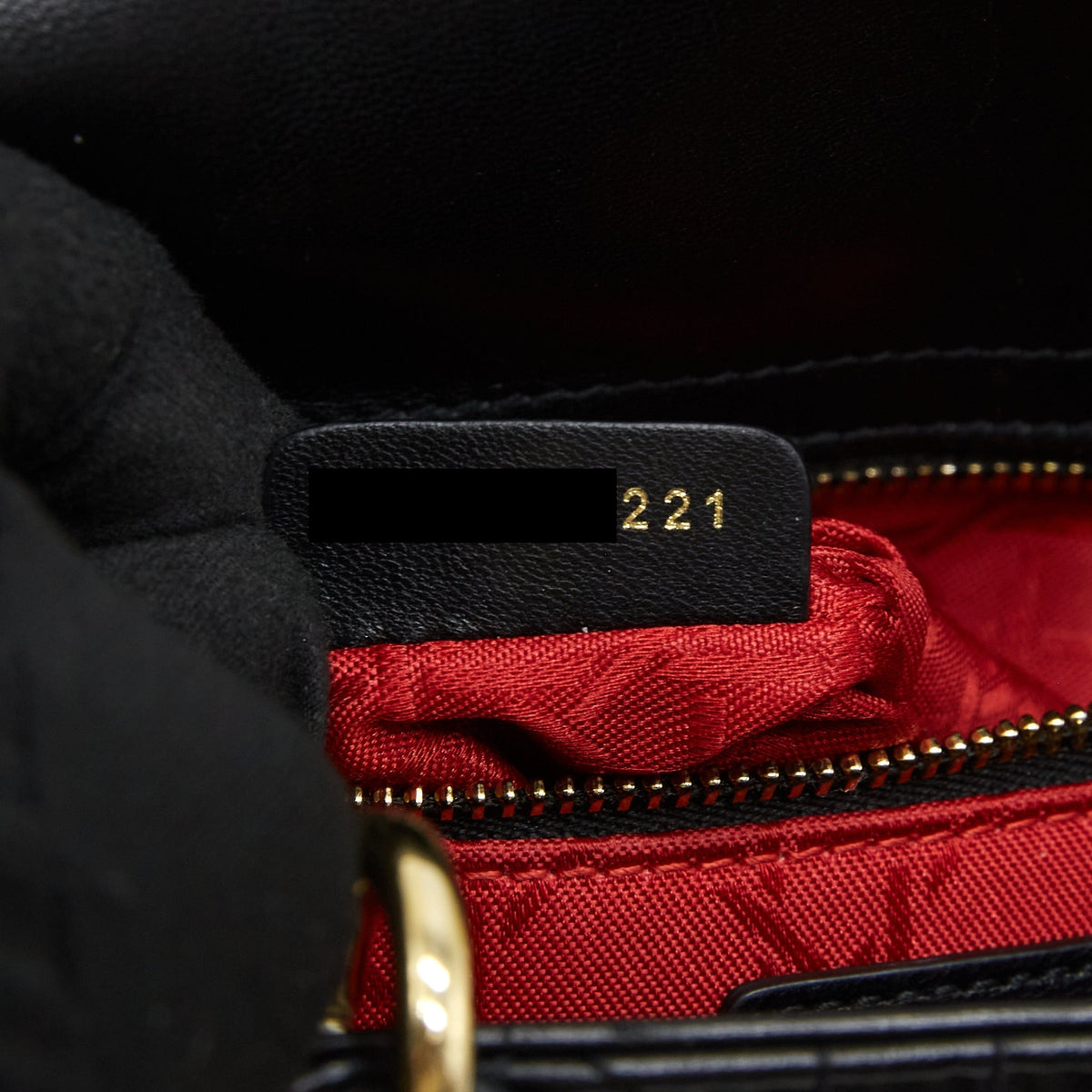 DIOR SMALL LADY DIOR LAMBSKIN BLACK LGHW