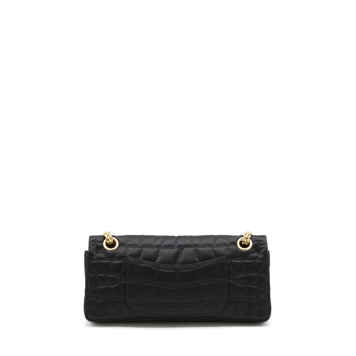 CHANEL 2.55 REISSUE FLAP BAG SATIN BLACK GHW