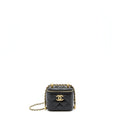 CHANEL 21A GOLD CRUSH MINI VANITY CASE CALFSKIN BLACK BRUSHED GHW