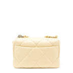 CHANEL MEDIUM 19 BAG GOATSKIN BEIGE WITH GOLD/SILVER HARDWARE