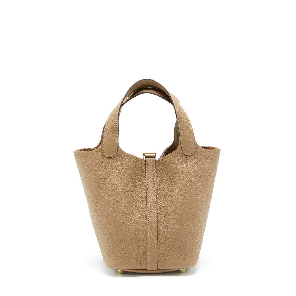 HERMES PICOTIN 18 CLEMENCE BEIGE DE WEIMAR GHW