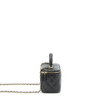 CHANEL 22A TOP HANDLE LONG VANITY WITH CHAIN LAMBSKIN BLACK LGHW