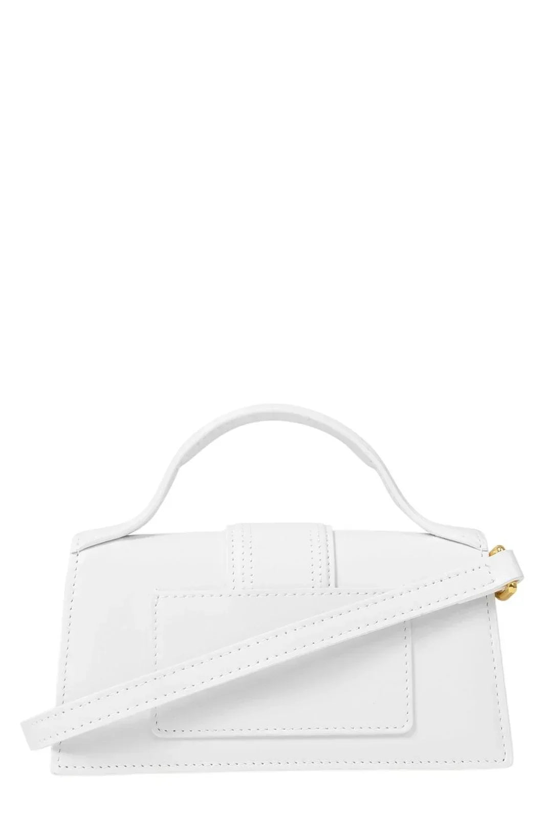 JACQUEMUS LOGO WHITE PLAQUE TOP HANDLE BAG