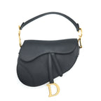DIOR MEDIUM SADDLE BAG GRAINED CALFSKIN BLACK GHW