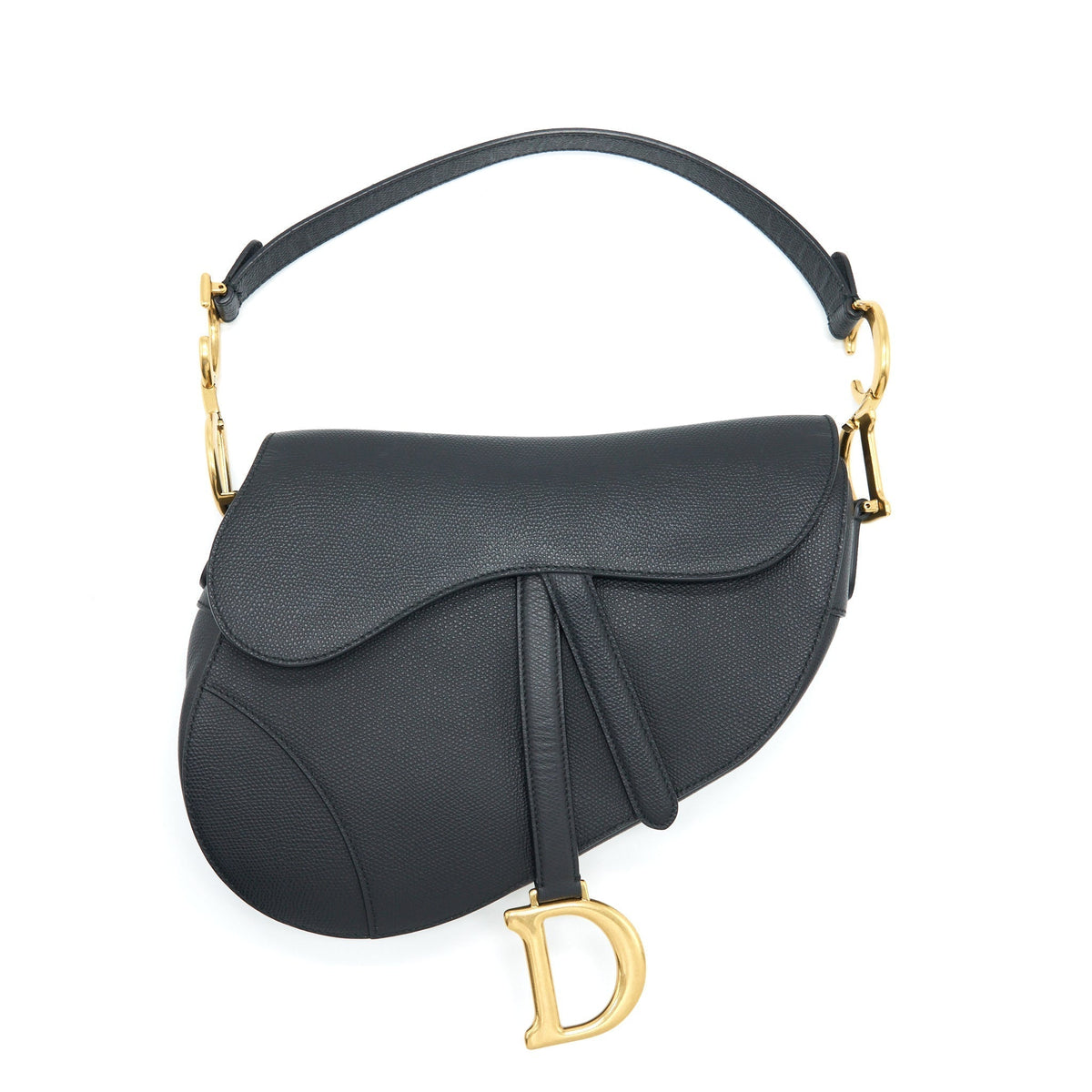 DIOR MEDIUM SADDLE BAG GRAINED CALFSKIN BLACK GHW