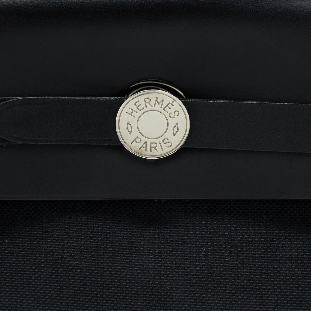 HERMES HERBAG ZIP 31 BAG CANVAS BLACK SHW
