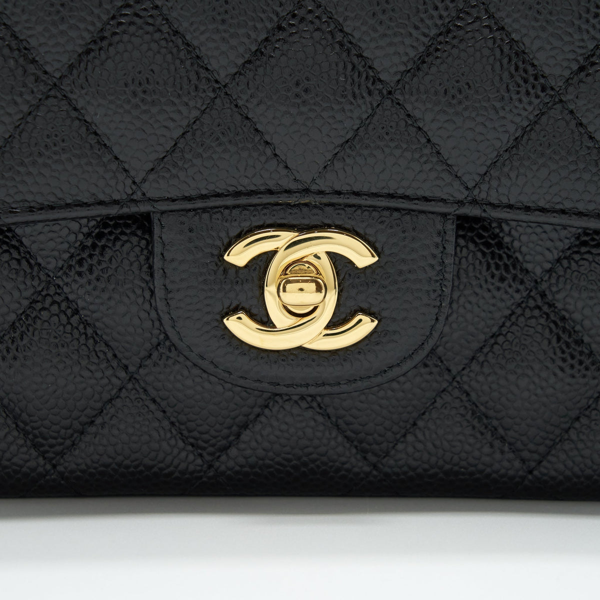 CHANEL CLASSIC DOUBLE FLAP BAG CAVIAR BLACK GHW