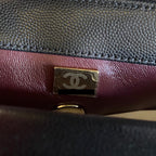 CHANEL 21K SMALL COCO HANDLE 24CM CAVIAR BLACK LGHW