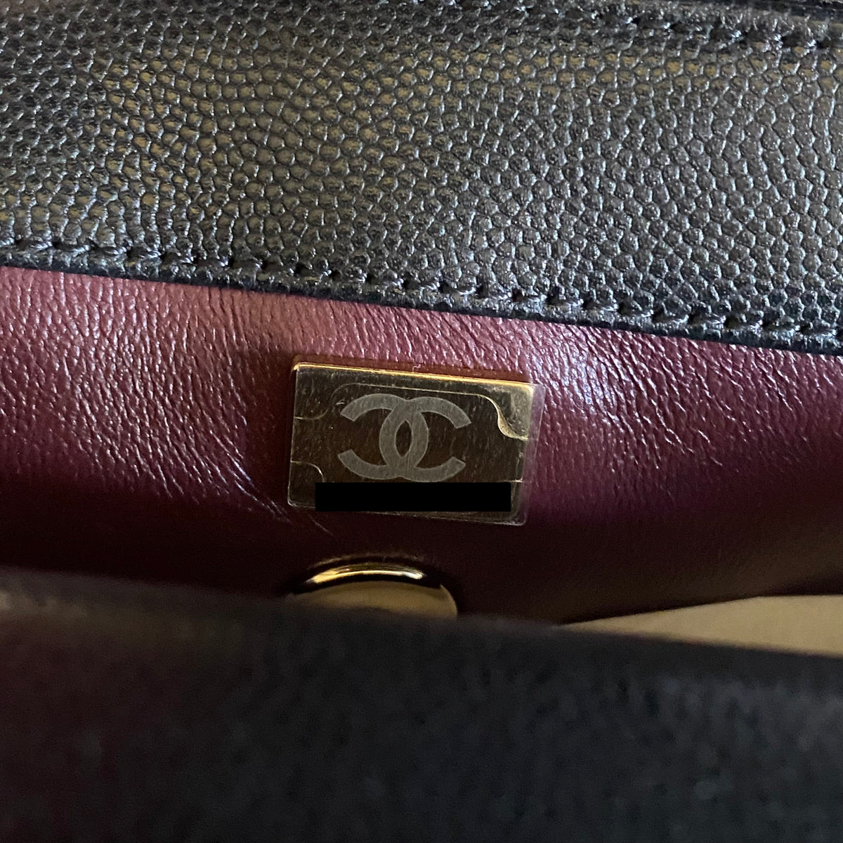 CHANEL 21K SMALL COCO HANDLE 24CM CAVIAR BLACK LGHW