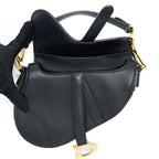 DIOR SMALL SADDLE BAG CALFSKIN BLACK GHW