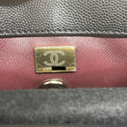 CHANEL 21K SMALL COCO HANDLE 24CM CAVIAR BLACK LGHW