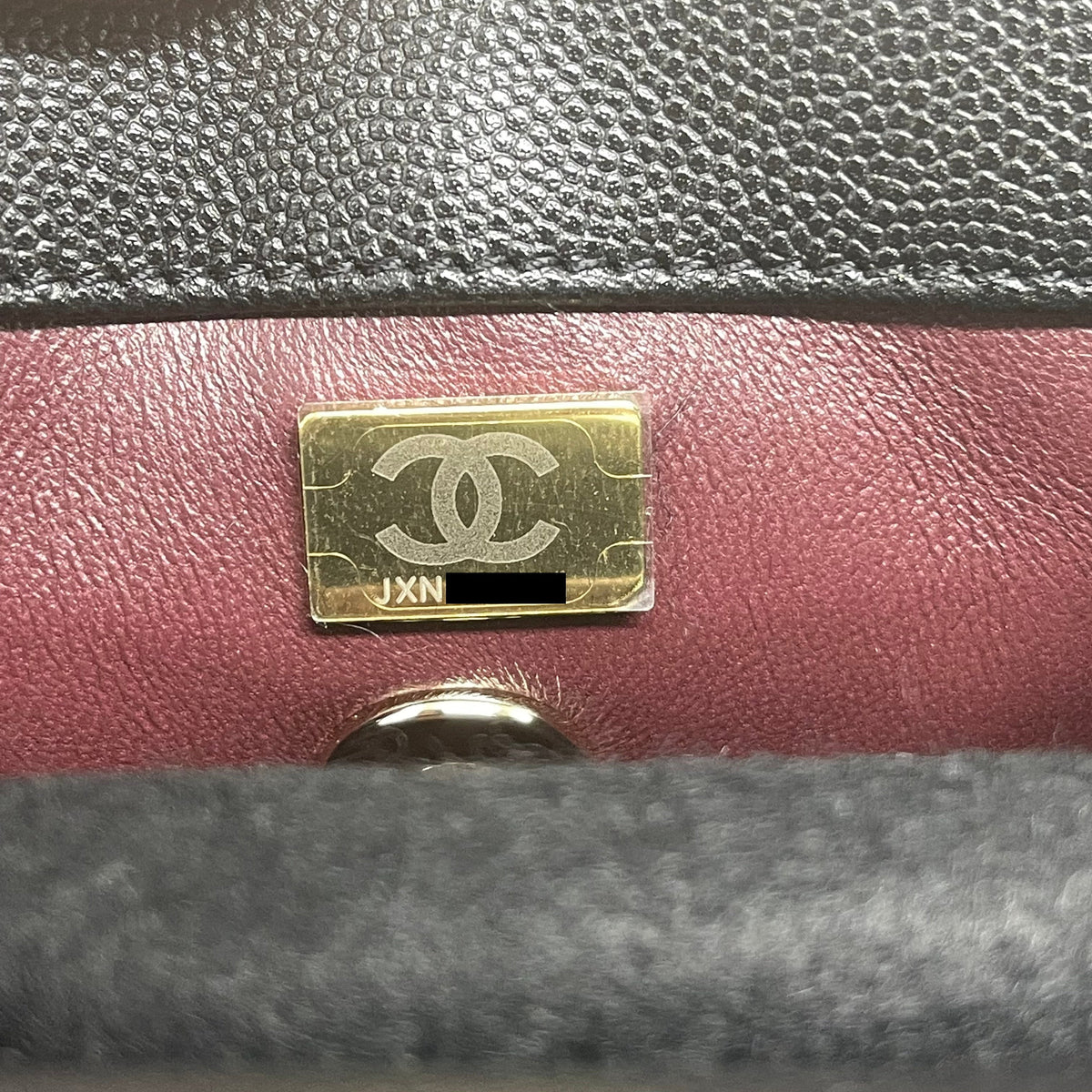 CHANEL 21K SMALL COCO HANDLE 24CM CAVIAR BLACK LGHW