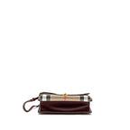 BURBERRY HOUSE CHECK CROSSBODY BAG CANVAS/ CALFSKIN LEATHER MULTICOLOUR BROWN GHW