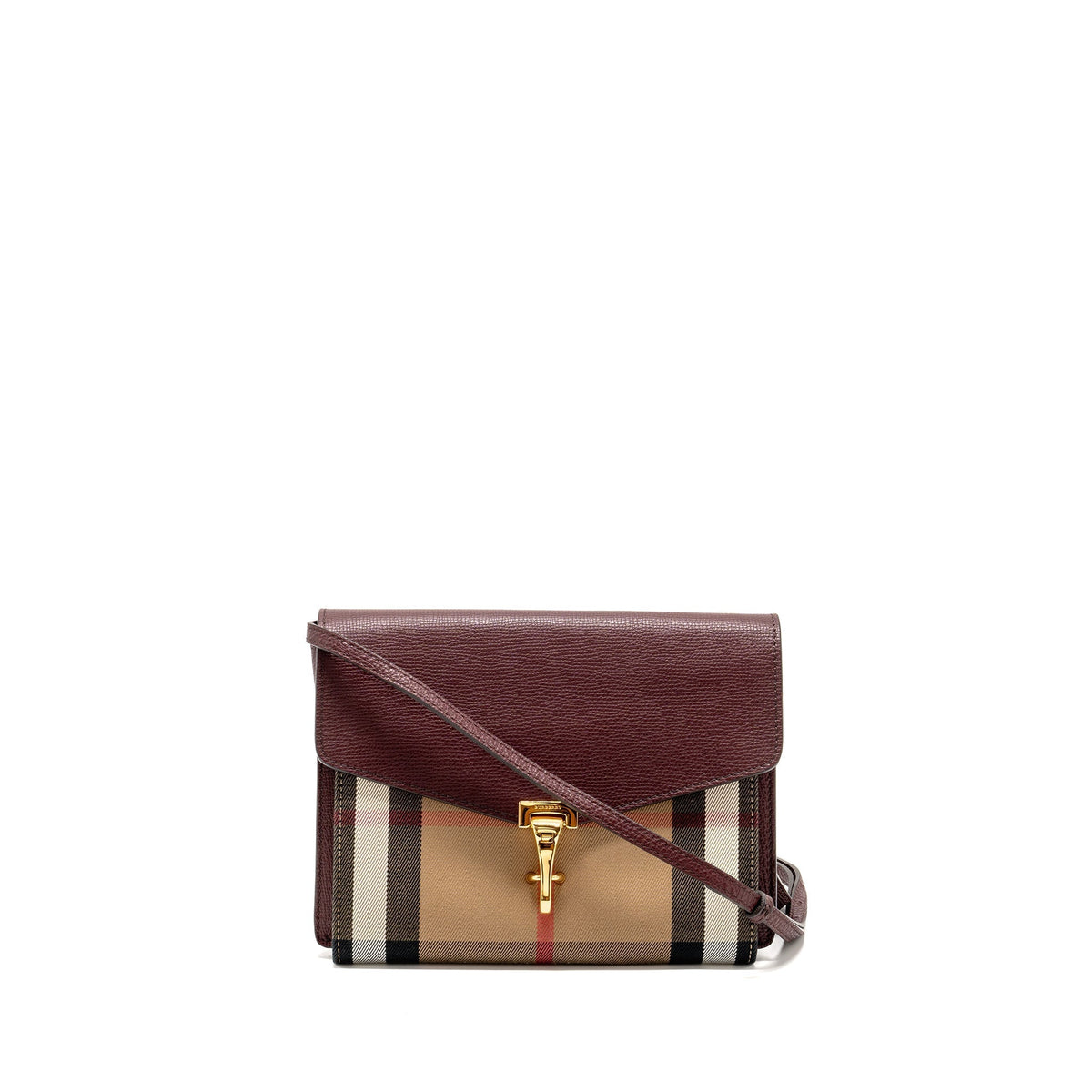 BURBERRY HOUSE CHECK CROSSBODY BAG CANVAS/ CALFSKIN LEATHER MULTICOLOUR BROWN GHW