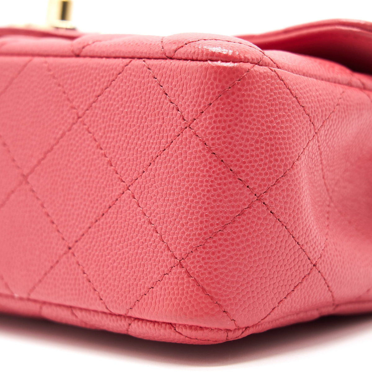 CHANEL MINI RECTANGULAR CAVIER 17C CORAL PINK LGHW