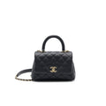 CHANEL EXTRA MINI COCO HANDLE FLAP BAG BLACK LGHW