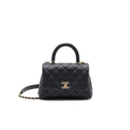 CHANEL EXTRA MINI COCO HANDLE FLAP BAG BLACK LGHW