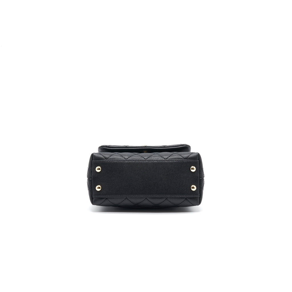 CHANEL EXTRA MINI COCO HANDLE FLAP BAG BLACK LGHW