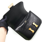 HERMES ALIGATOR CONSTANCE MINI BLACK RGHW