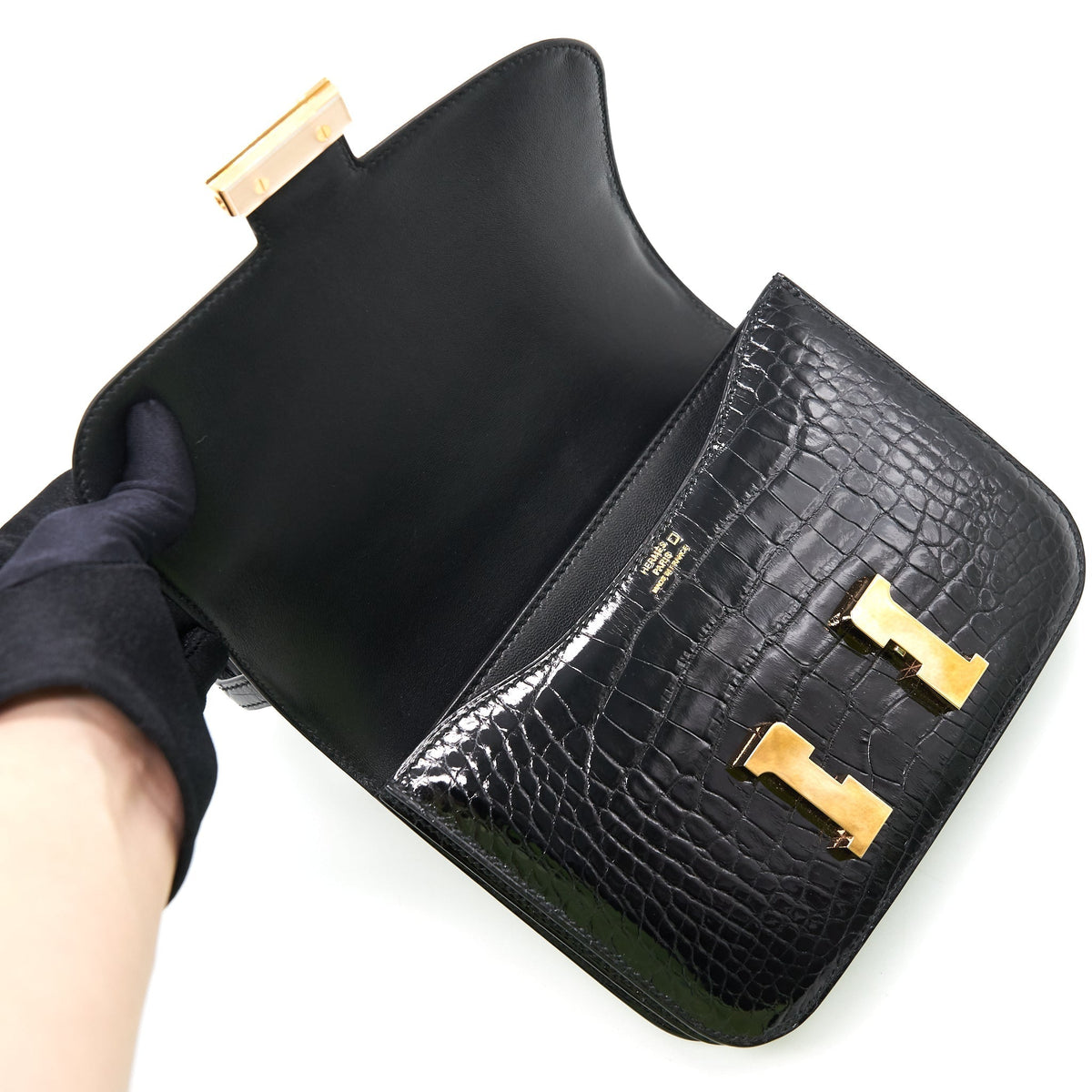 HERMES ALIGATOR CONSTANCE MINI BLACK RGHW