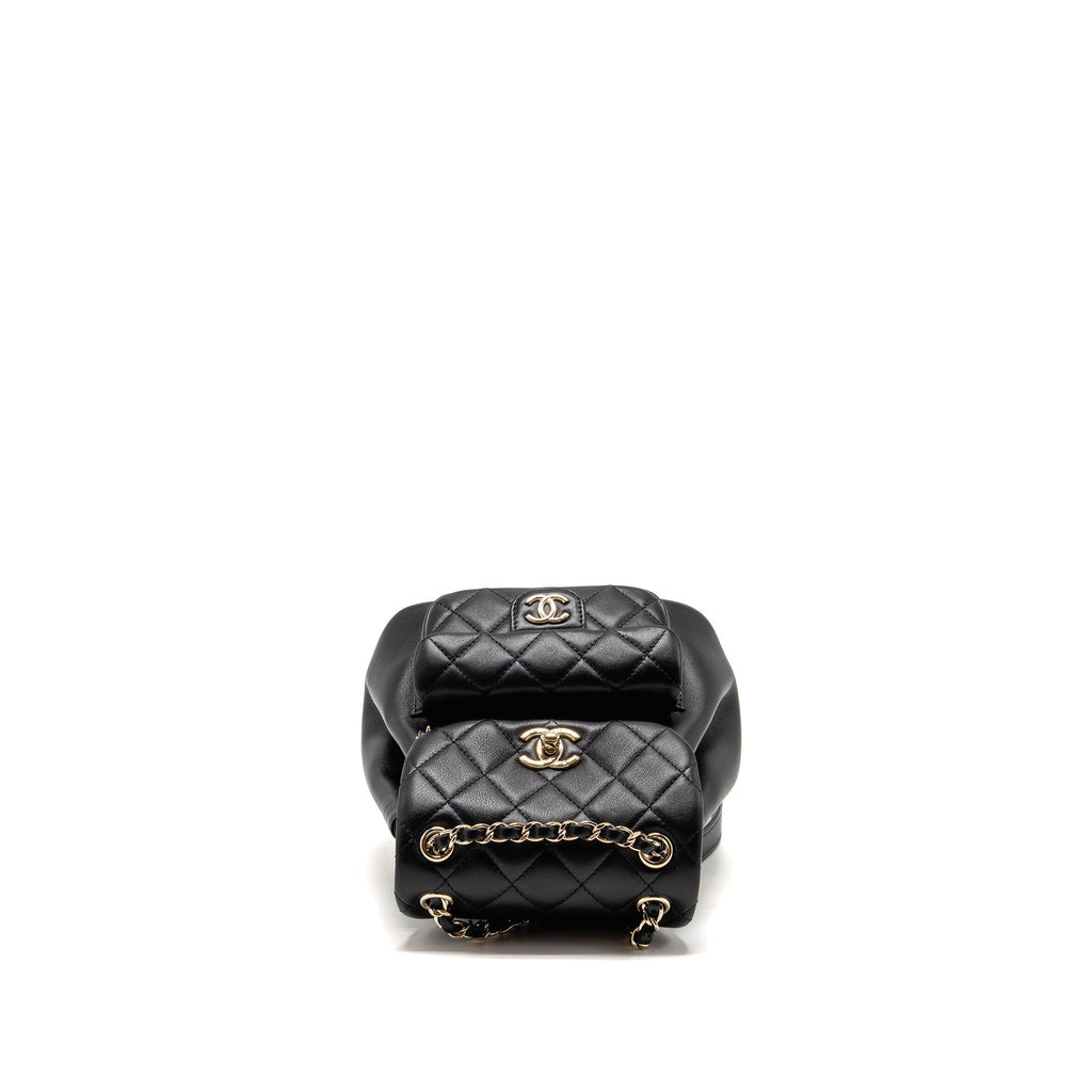 CHANEL MINI DUMA BACKPACK CALFSKIN BLACK LGHW (MICROCHIP)