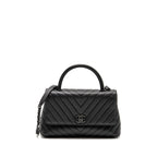 Chanel Large Coco Handle Flap Bag Caviar SO Black