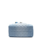 CHANEL 25 MEDIUM HANDBAG WASHED DENIM BLUE GHW (MICROCHIP)