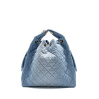 CHANEL 25 MEDIUM HANDBAG WASHED DENIM BLUE GHW (MICROCHIP)