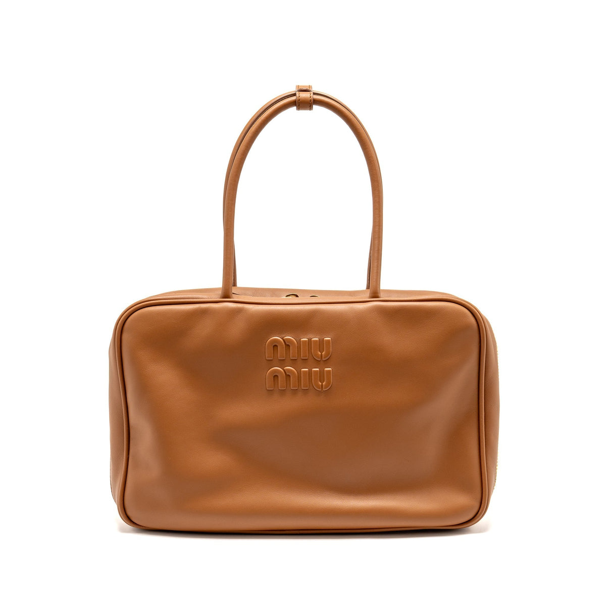 MIU MIU LARGE BEAU BAG CALFSKIN COGNAC GHW